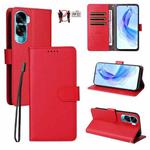 For Honor X50i 5G / 90 Lite Litchi Texture RFID Blocking 3-Card Wallet Leather Phone Case(Red)
