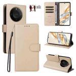 For Honor X60 5G / X9c Smart Litchi Texture RFID Blocking 3-Card Wallet Leather Phone Case(Beige)