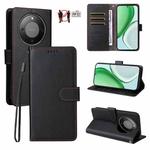 For Honor X70 5G Litchi Texture RFID Blocking 3-Card Wallet Leather Phone Case(Black)