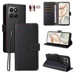 For Honor 400 Smart 5G / X7d 4G Litchi Texture RFID Blocking 3-Card Wallet Leather Phone Case(Black)
