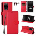 For Huawei nova 13 Pro / 14 Pro Litchi Texture RFID Blocking 3-Card Wallet Leather Phone Case(Red)