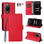 For Huawei nova 14 Ultra Litchi Texture RFID Blocking 3-Card Wallet Leather Phone Case(Red)