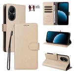 For Huawei Enjoy 80 4G Litchi Texture RFID Blocking 3-Card Wallet Leather Phone Case(Beige)