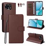 For Huawei Maimang 40 5G Litchi Texture RFID Blocking 3-Card Wallet Leather Phone Case(Brown)