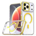 For iPhone 17 Pro Max Dual-Color Clear Acrylic Hybrid TPU MagSafe Phone Case(Yellow)