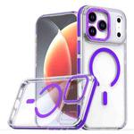 For iPhone 17 Pro Max Dual-Color Clear Acrylic Hybrid TPU MagSafe Phone Case(Purple)