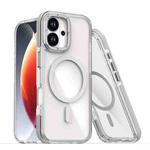 For iPhone 17 Dual-Color Clear Acrylic Hybrid TPU MagSafe Phone Case(Grey)