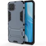 For OPPO F17 Pro PC + TPU Shockproof Protective Case with Holder(Navy Blue)