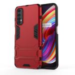 For OPPO Realme 7 PC + TPU Shockproof Protective Case with Holder(Red)