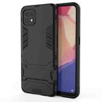 For OPPO Reno4 SE PC + TPU Shockproof Protective Case with Holder(Black)