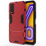 For Vivo Y20 PC + TPU Shockproof Protective Case with Holder(Red)