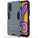 For Vivo Y20 PC + TPU Shockproof Protective Case with Holder(Navy Blue)