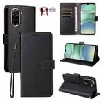 For Redmi A5 4G EU 173.3mm Litchi Texture RFID Blocking 3-Card Wallet Leather Phone Case(Black)