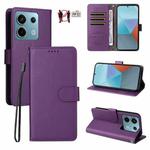 For Redmi Note 13 Pro 5G / Poco X6 5G Litchi Texture RFID Blocking 3-Card Wallet Leather Phone Case(Purple)