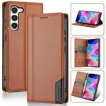 For Samsung Galaxy S23+ 5G N.BEKUS P3 RFID Stitching Magnetic Flip Leather Phone Case(Brown)