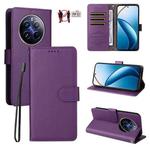 For Realme 13 Pro+ / 12 Pro / 12 Pro+ / P1 Pro Litchi Texture RFID Blocking 3-Card Wallet Leather Phone Case(Purple)