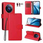 For Realme 13 Pro+ / 12 Pro / 12 Pro+ / P1 Pro Litchi Texture RFID Blocking 3-Card Wallet Leather Phone Case(Red)