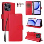 For Realme C53 / C51 / Narzo N53 / Note 50 Litchi Texture RFID Blocking 3-Card Wallet Leather Phone Case(Red)