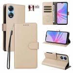 For OPPO A58 5G / A58x / A78 5G / A1x / A2x Litchi Texture RFID Blocking 3-Card Wallet Leather Phone Case(Beige)