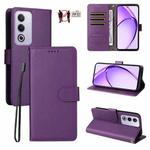 For OPPO A5 5G / A3 Pro 5G India / A80 5G Litchi Texture RFID Blocking 3-Card Wallet Leather Phone Case(Purple)