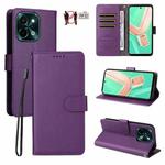 For vivo Y28 4G / Y37 Pro / iQOO Z9x Litchi Texture RFID Blocking 3-Card Wallet Leather Phone Case(Purple)