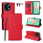 For vivo Y28 4G / Y37 Pro / iQOO Z9x Litchi Texture RFID Blocking 3-Card Wallet Leather Phone Case(Red)