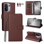 For vivo V60 5G Global Litchi Texture RFID Blocking 3-Card Wallet Leather Phone Case(Brown)