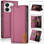 For Redmi Note 14 5G Global N.BEKUS P3 RFID Stitching Magnetic Flip Leather Phone Case(Wine Red)