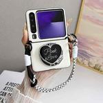 For Huawei Pura X Side Buckle MagSafe Leather Texture Phone Case with Strap / Holder(White)