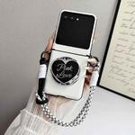 For Motorola Razr 60 Ultra Side Buckle MagSafe Leather Texture Phone Case with Strap / Holder(White)