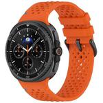 For Samsung Galaxy Watch8 / Watch8 Classic xDfind Alloy Black Buckle Honeycomb Breathable Silicone Watch Band(Orange)