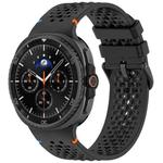 For Samsung Galaxy Watch8 / Watch8 Classic xDfind Alloy Black Buckle Honeycomb Breathable Silicone Watch Band(Black)