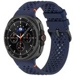 For Samsung Galaxy Watch8 / Watch8 Classic xDfind Alloy Black Buckle Honeycomb Breathable Silicone Watch Band(Midnight Blue)