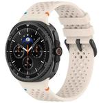 For Samsung Galaxy Watch8 / Watch8 Classic xDfind Alloy Black Buckle Honeycomb Breathable Silicone Watch Band(Starlight)