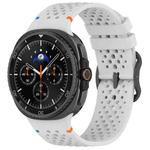 For Samsung Galaxy Watch8 / Watch8 Classic xDfind Ladder Black Buckle Honeycomb Breathable Silicone Watch Band(Light Grey)