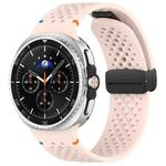 For Samsung Galaxy Watch8 / Watch8 Classic xDfind Magnetic Black Buckle Honeycomb Breathable Silicone Watch Band(Pink)