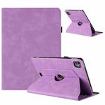 For iPad Air 11 2024 / 2025 Solid Color Rotation Holder Leather Smart Tablet Case(Light Purple)