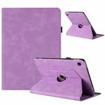 For Samsung Galaxy Tab S6 Lite 2024 Solid Color Rotation Holder Leather Smart Tablet Case(Light Purple)