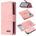 For Xiaomi Redmi 7A Detachable Frosted Magnetic Horizontal Flip Leather Case with Card Slots & Holder & Zipper Wallet & Photo Frame(Pink)