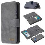 For Xiaomi Redmi 7 Detachable Frosted Magnetic Horizontal Flip Leather Case with Card Slots & Holder & Zipper Wallet & Photo Frame(Grey)