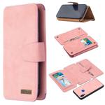 For Xiaomi Redmi 7 Detachable Frosted Magnetic Horizontal Flip Leather Case with Card Slots & Holder & Zipper Wallet & Photo Frame(Pink)