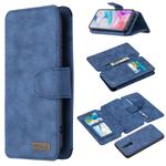 For Xiaomi Redmi 8A Detachable Frosted Magnetic Horizontal Flip Leather Case with Card Slots & Holder & Zipper Wallet & Photo Frame(Blue)