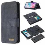For Xiaomi Redmi 8 Detachable Frosted Magnetic Horizontal Flip Leather Case with Card Slots & Holder & Zipper Wallet & Photo Frame(Black Blue)