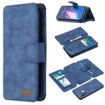 For Xiaomi Redmi Note 8 Detachable Frosted Magnetic Horizontal Flip Leather Case with Card Slots & Holder & Zipper Wallet & Photo Frame(Blue)