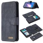 For Xiaomi Redmi Note 8 Detachable Frosted Magnetic Horizontal Flip Leather Case with Card Slots & Holder & Zipper Wallet & Photo Frame(Black Blue)