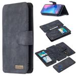 For Xiaomi Redmi Note 7 Detachable Frosted Magnetic Horizontal Flip Leather Case with Card Slots & Holder & Zipper Wallet & Photo Frame(Black Blue)