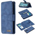 For Xiaomi Redmi Note 8 Pro Detachable Frosted Magnetic Horizontal Flip Leather Case with Card Slots & Holder & Zipper Wallet & Photo Frame(Blue)