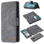 For Xiaomi Redmi Note 8 Pro Detachable Frosted Magnetic Horizontal Flip Leather Case with Card Slots & Holder & Zipper Wallet & Photo Frame(Grey)