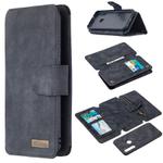 For Xiaomi Redmi Note 8T Detachable Frosted Magnetic Horizontal Flip Leather Case with Card Slots & Holder & Zipper Wallet & Photo Frame(Black Blue)