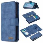 For Xiaomi Mi CC9 Pro Detachable Frosted Magnetic Horizontal Flip Leather Case with Card Slots & Holder & Zipper Wallet & Photo Frame(Blue)